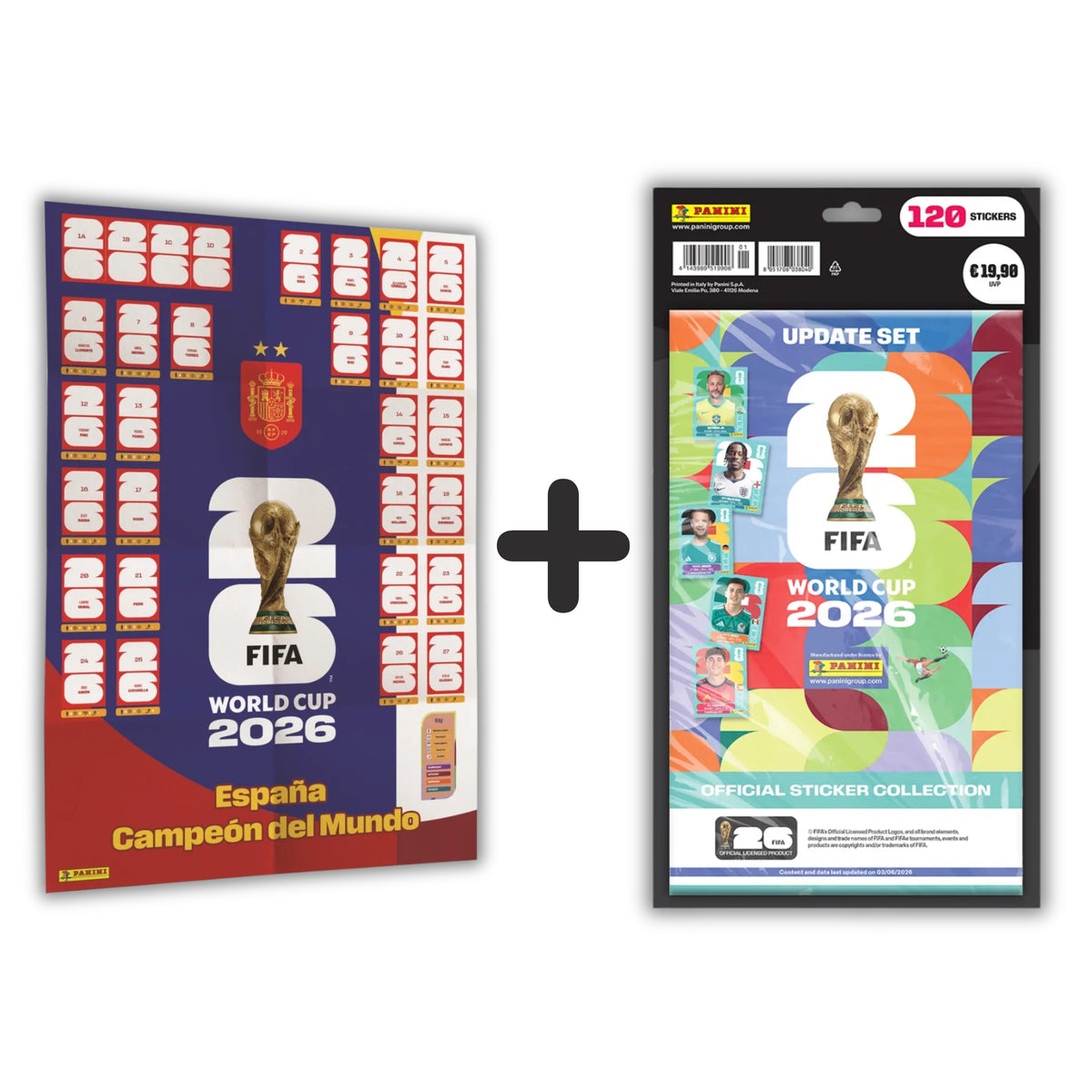 Bundle | FIFA World Cup 2026™ | Update Set mit 120 Stickern + Winner Poster Komplettes Set